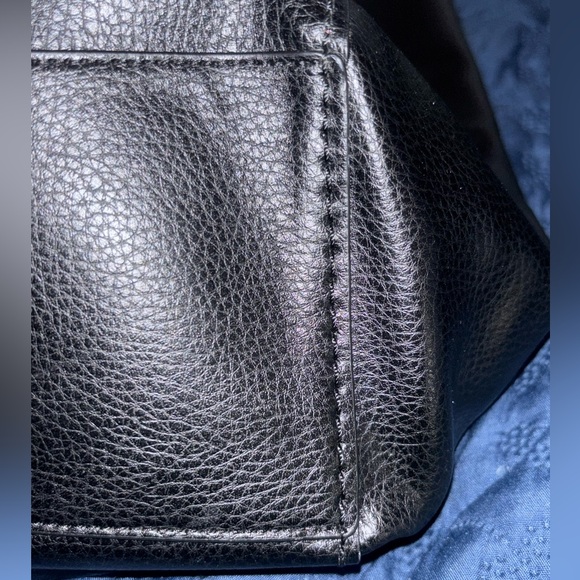 AUTHENTIC COACH LARGE DERBY TOTE IN PEBBLE LEATHER GOLD/BLACK F59818 $350 - Picture 5 of 10